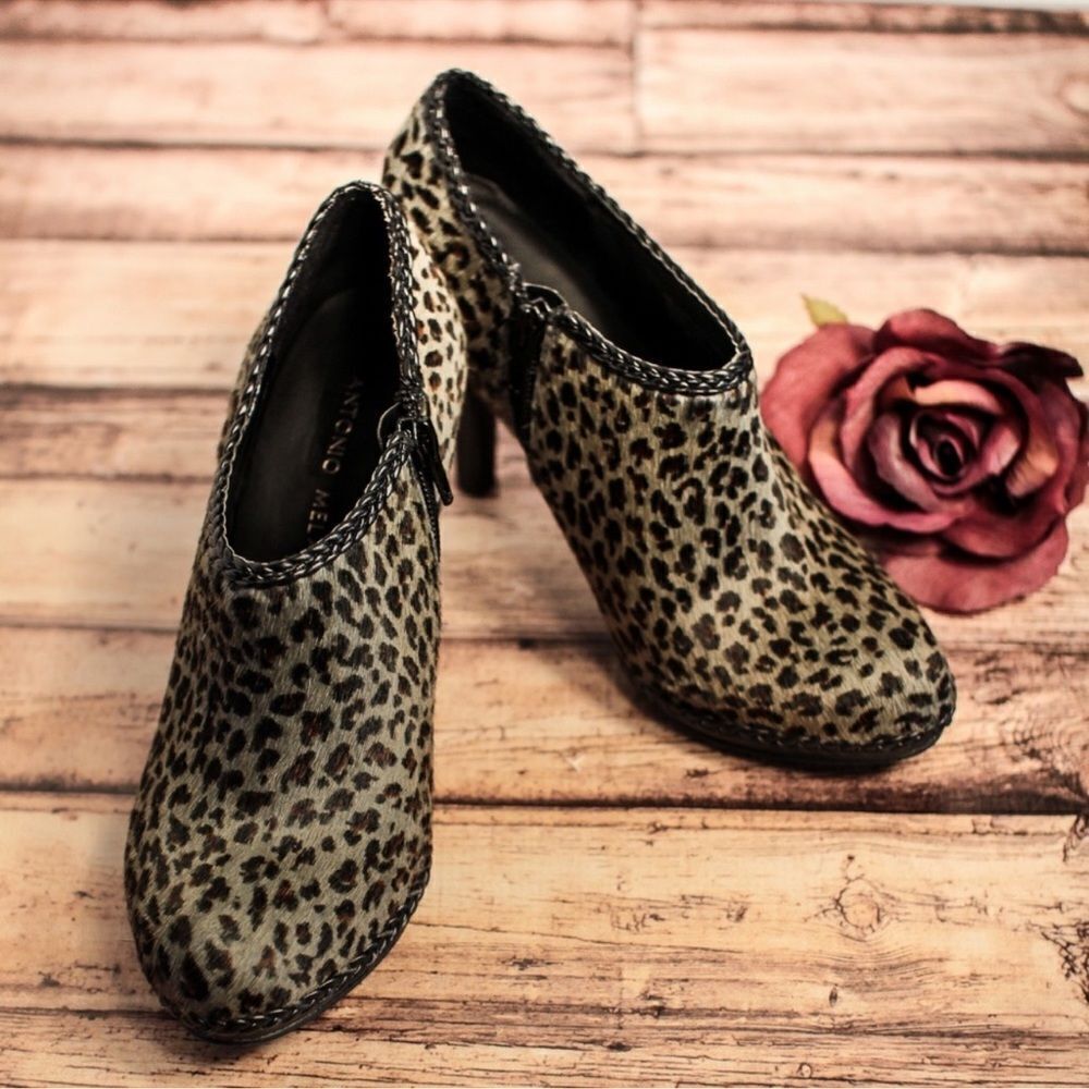 Antonio Melani Ankle‎ Booties Leopard Print Size 6.5.   B54